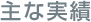 主な実績